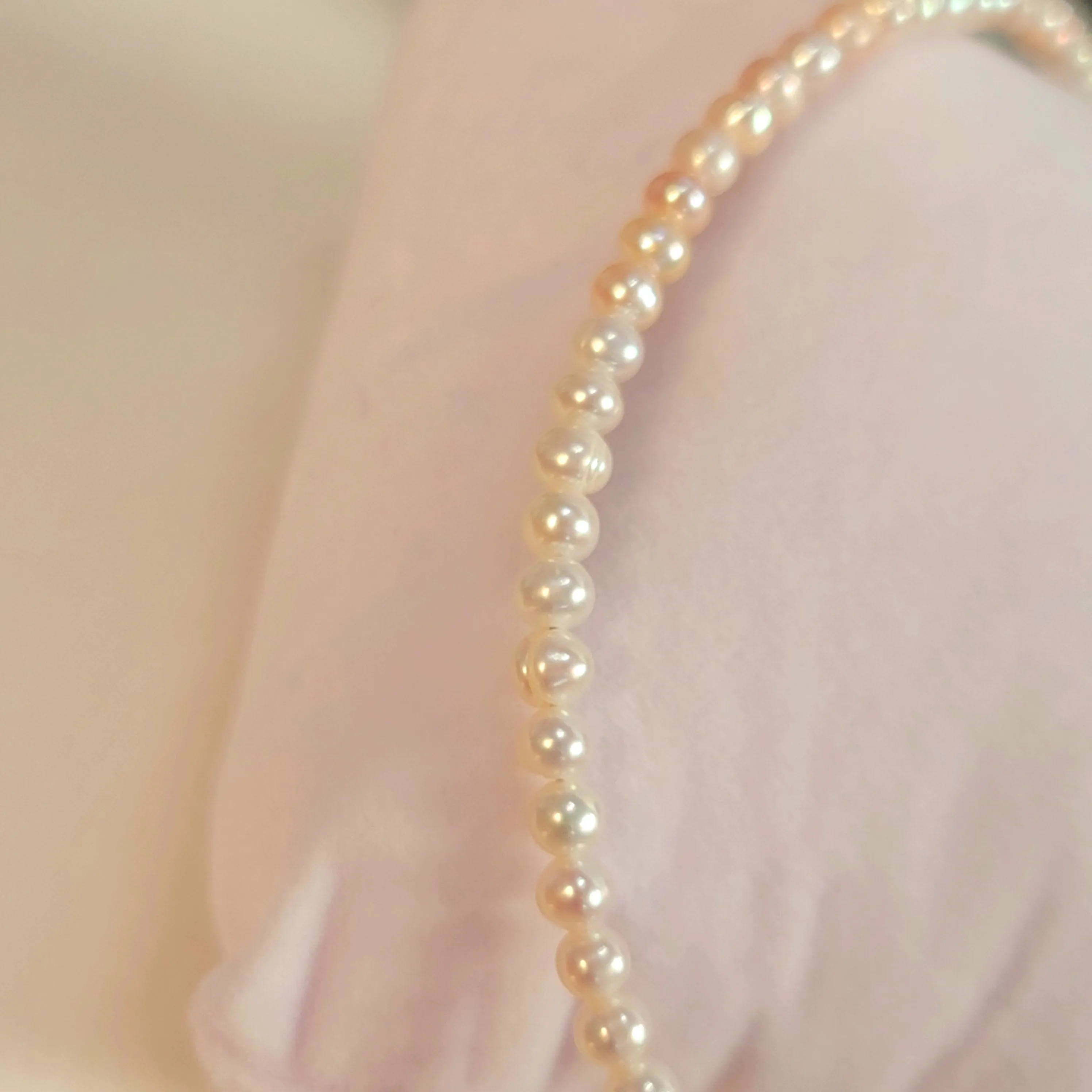 Freshwater Pearl Micro Anklet .925 Silver for Healing, Manifesting and Setting Intentions