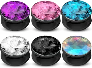 Frienda 6 Pieces Plastic Disco Crystal Phone Grip Collapsible Crystal Phone Grip Holder Adhesive Foldable Expanding Finger Stand Holder Kickstand for Smartphone and Tablets(Eye-catching Colors)