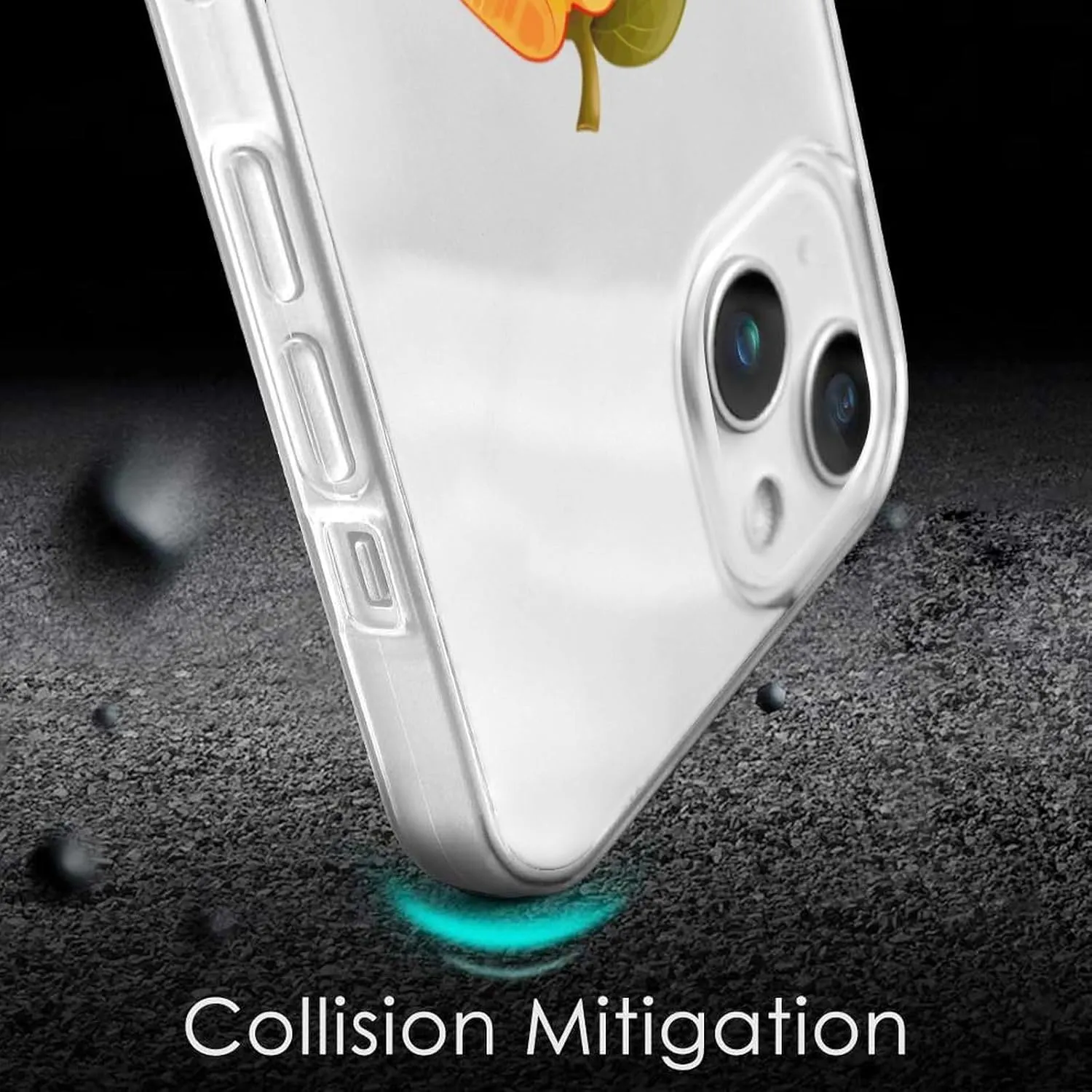 Fruit Papaya Glasses Papaya Phone Case Shockproof Phone Cover Non-Slip Soft Back Protective Cover Compatible with iPhone 14 iPhone 14