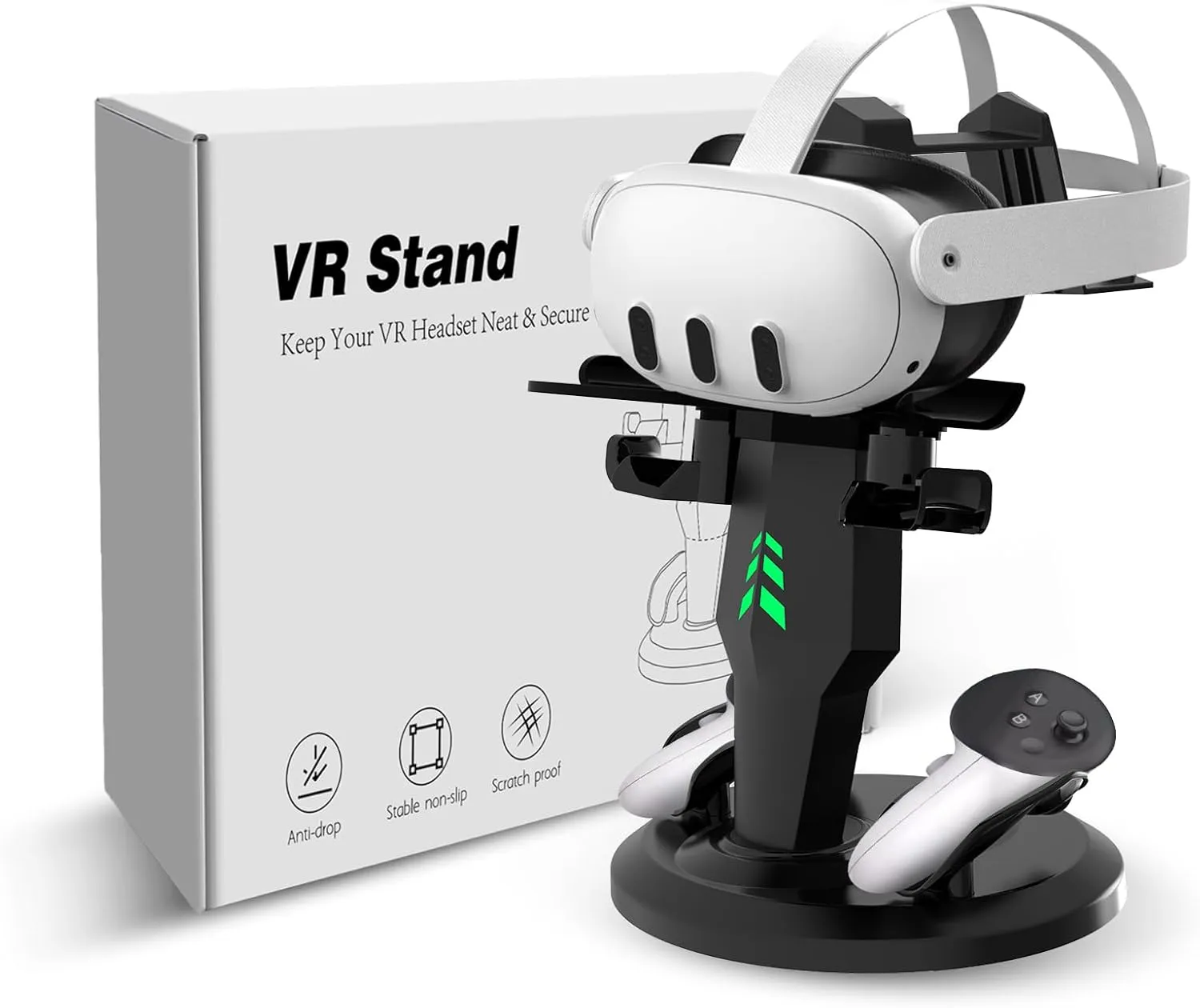 G-STORY Charging Dock for Meta Quest 3 Headset Controllers, VR Charging Station for Meta Quest 2 Fast Charging Meta Quest Pro Accessories with LED Lights