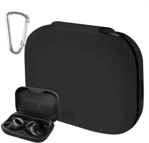 Geekria Silicone Case Cover Compatible with Echo Buds True Wireless Earbuds, Earphones Skin Cover, Protective Carrying Case with Keychain Hook, Charging Port Accessible (Black)