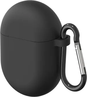 Geekria Silicone Case Cover Compatible with Google Pixel Buds A True Wireless Earbuds, Earphones Skin Cover, Protective Carrying Case with Keychain Hook, Charging Port Accessible (Black)