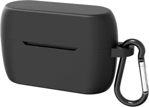 Geekria Silicone Case Cover Compatible with Jabra Elite 85t True Wireless Earbuds, Earphones Skin Cover, Protective Carrying Case with Keychain Hook, Charging Port Accessible (Black)