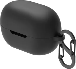 Geekria Silicone Case Cover Compatible with JBL Tune 115TWS True Wireless Earbuds, Earphones Skin Cover, Protective Carrying Case with Keychain Hook, Charging Port Accessible (Black)