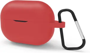 Geekria Silicone Case Cover Compatible with JBL Vibe 200TWS, Wave 200TWS True Wireless Earbuds, Earphones Skin Cover, Protective Carrying Case with Keychain Hook, Charging Port Accessible (Red)