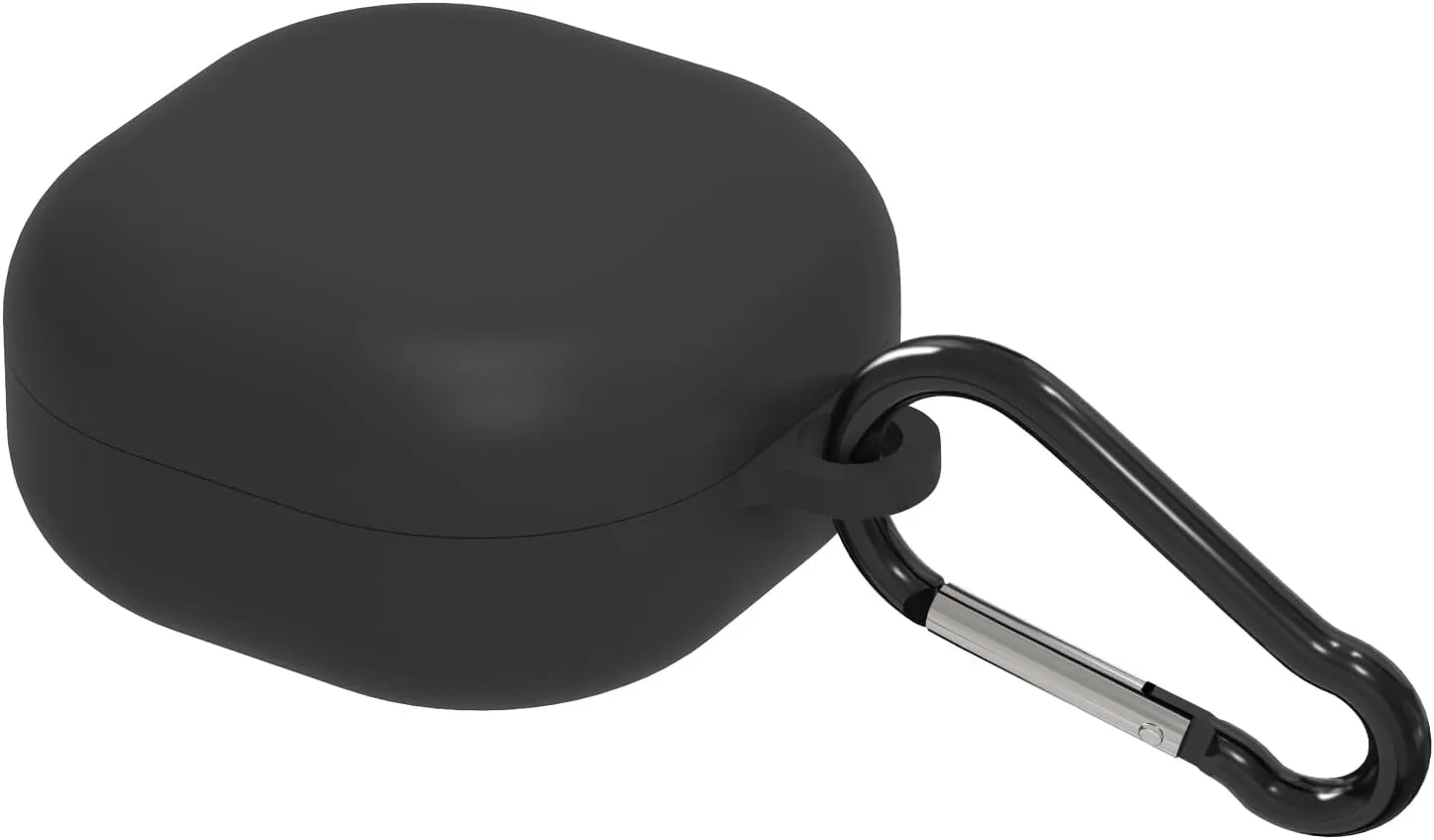 Geekria Silicone Case Cover Compatible with Samsung Galaxy Buds FE True Wireless Earbuds, Protective Earphones Skin Cover with Keychain Hook, Charging Port Accessible (Black)