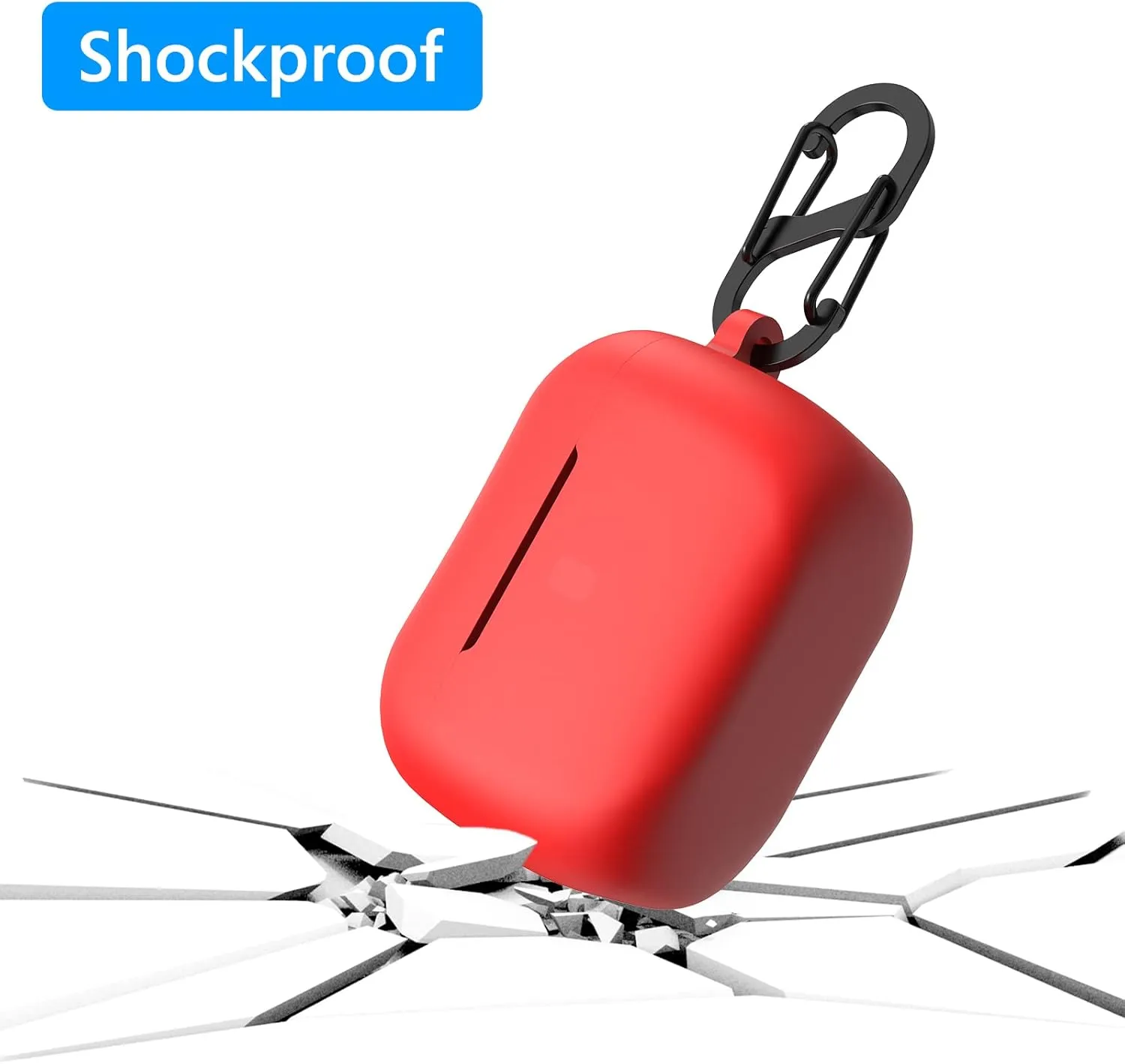 Geekria Silicone Case Cover Compatible with Sennheiser CX 400BT True Wireless Earbuds, Protective Carrying Case with Keychain Hook, Charging Port Accessible (Red)