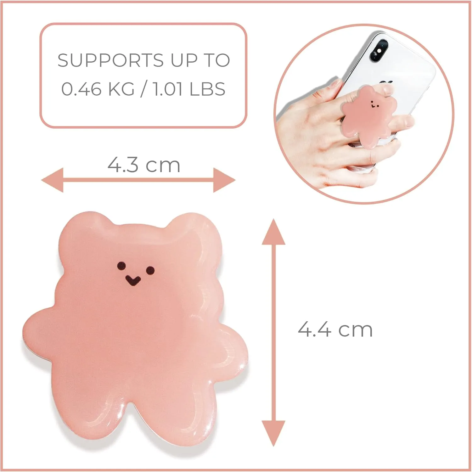 GRIPONG Cute 2D Gummy Bear Shape Expandable Collapsible Mobile Phone Grip Stand Holder for Smartphone Tablet Cell Phone Accessory (Purple)