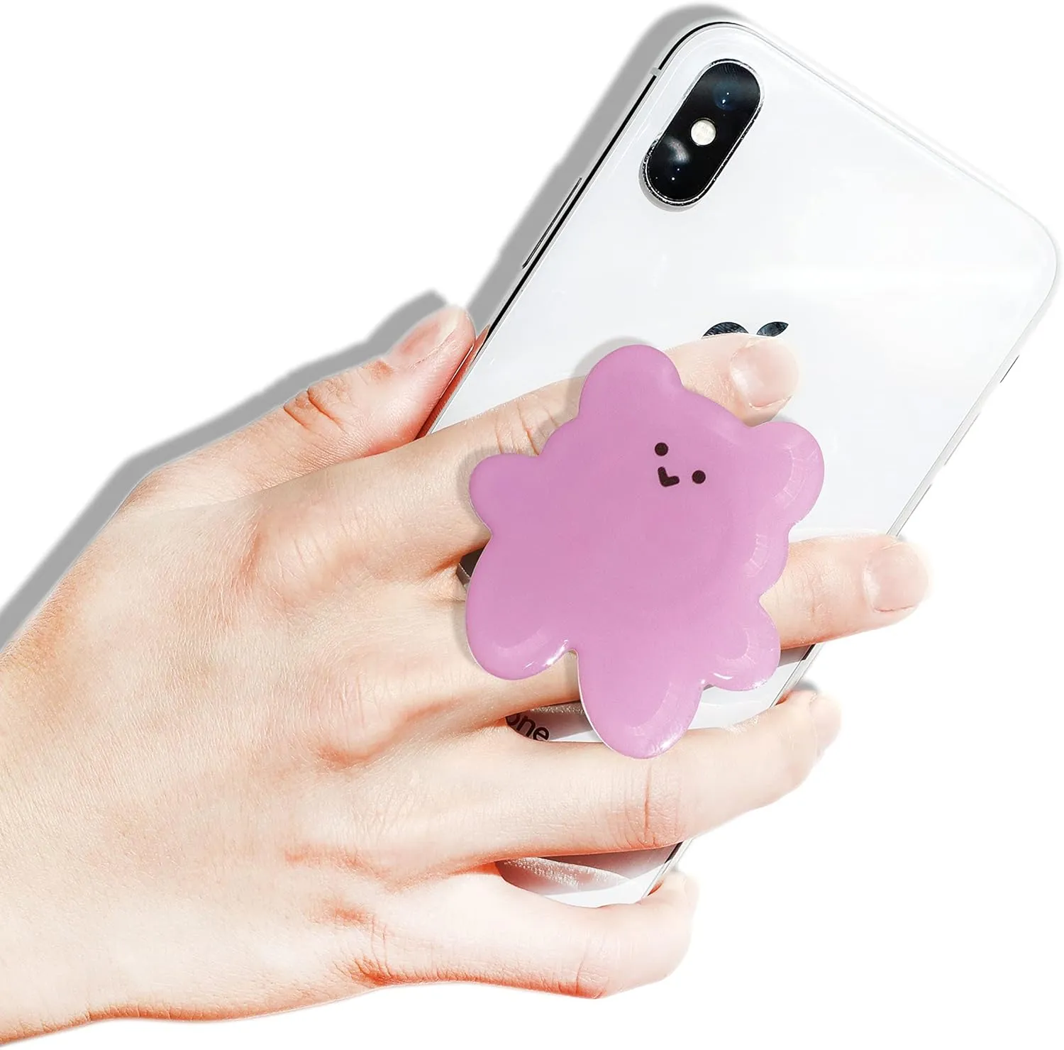 GRIPONG Cute 2D Gummy Bear Shape Expandable Collapsible Mobile Phone Grip Stand Holder for Smartphone Tablet Cell Phone Accessory (Purple)