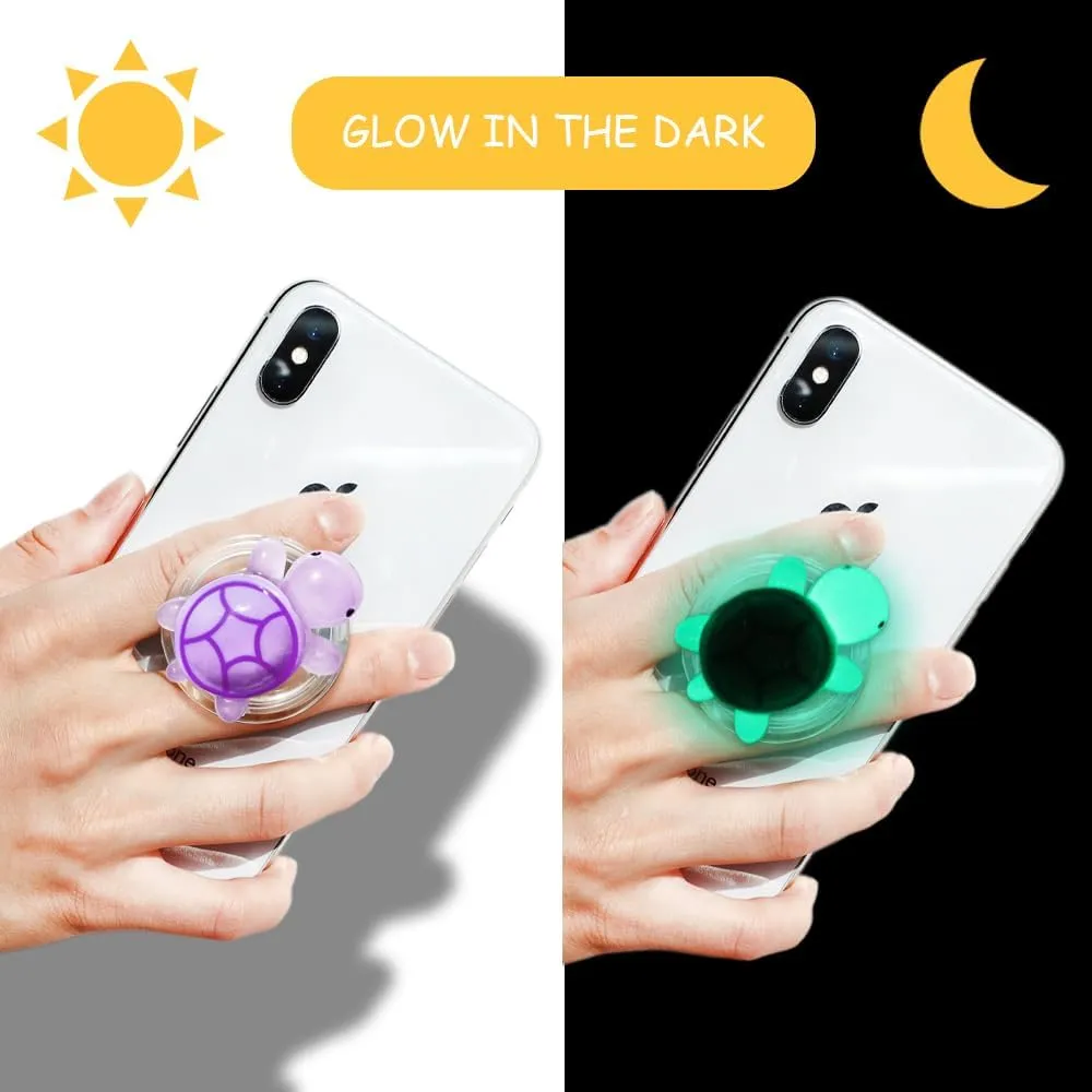 GRIPONG Cute 3D Sea Turtle Expandable Collapsible Mobile Phone Grip Stand Holder for Smartphone Tablet Cell Phone Accessory (Purple)