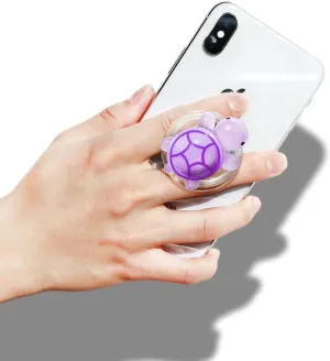 GRIPONG Cute 3D Sea Turtle Expandable Collapsible Mobile Phone Grip Stand Holder for Smartphone Tablet Cell Phone Accessory (Purple)
