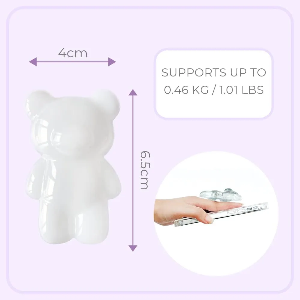 GRIPONG Fun 3D Gummy Bear Phone Grip - Expandable Collapsible Stand for Smartphones & Tablets - Bear Design, Secure Grip, Easy Attachment, and Removable (Holographic Bear)