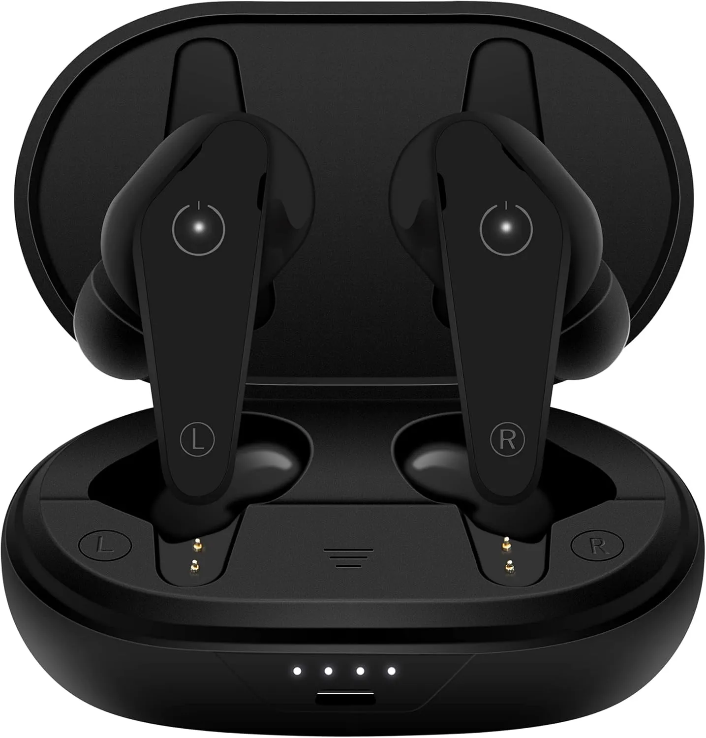 Heavy Duty Premium Sound Noise Canceling Earbuds - Bluetooth 5.0 Waterproof Touch Control Wireless Headphones with Charging Case (Black)