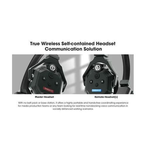 Hollyland Solidcom C1-HUB8S Full-Duplex Wireless DECT Intercom System with 9 Headsets and HUB Base