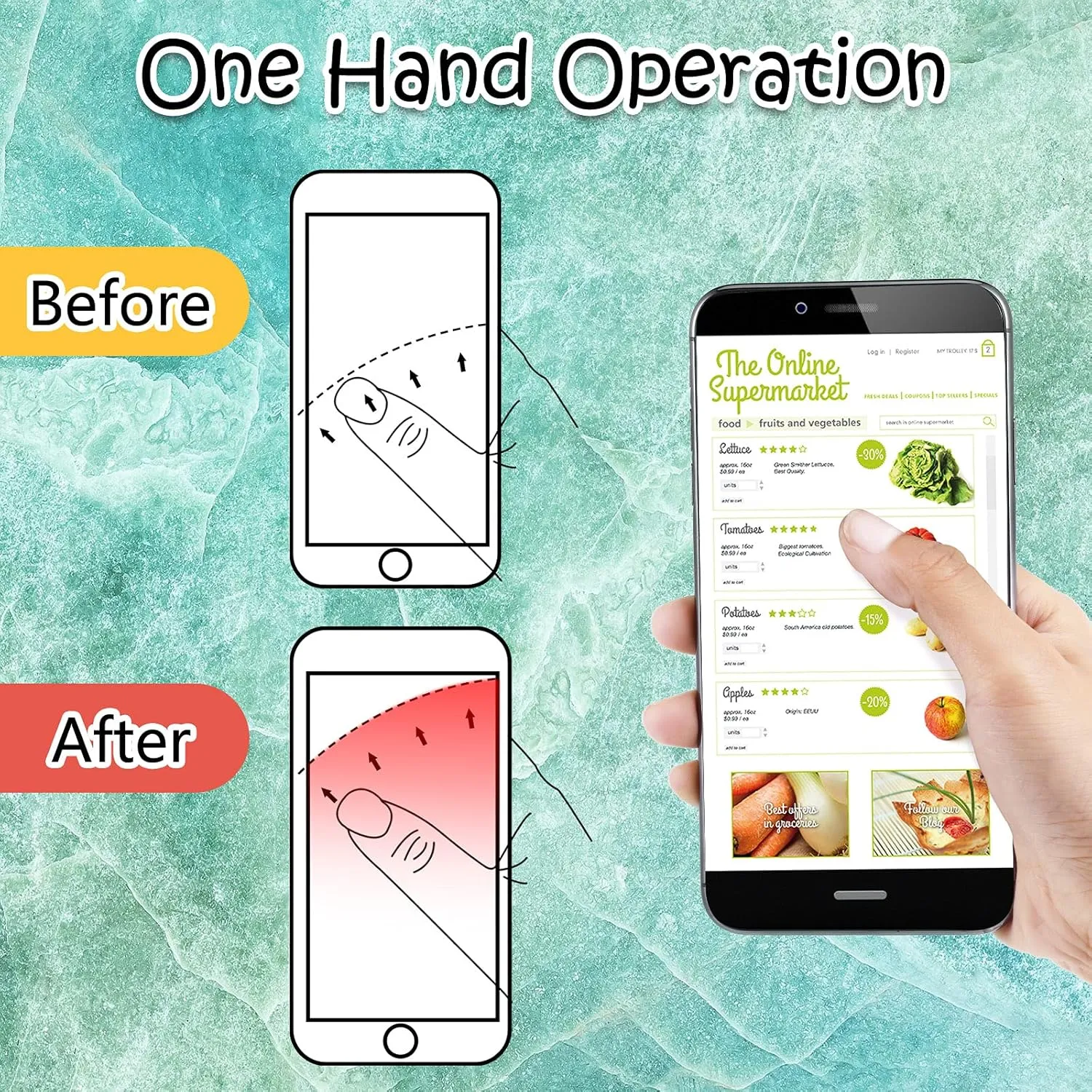 Honoson 9 Pieces Cell Phone Grip Holder Collapsible Holder Colorful Self-Adhesive Finger Ring Sublimation for Smartphone and Tablets(Marble)