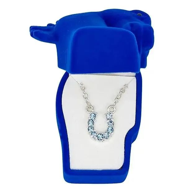 Horses Head Necklace ~Horseshoe~Blue
