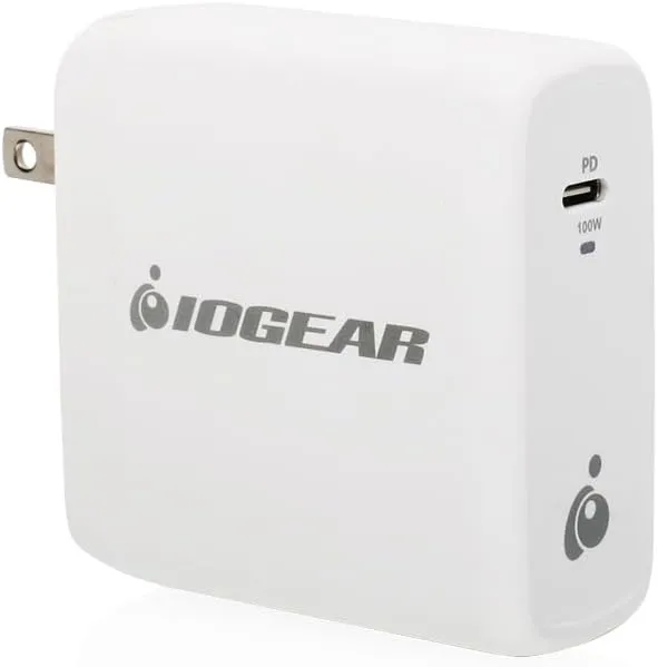 IOGEAR GearPower 100W USB-C GaN Charger, Compatible with All Type C Devices, USB4, Thunderbolt 3 and Thunderbolt 4, iPhone 12, and Android Smartphones, USB-C laptops, Tablets, Docks (GPAWC100W)