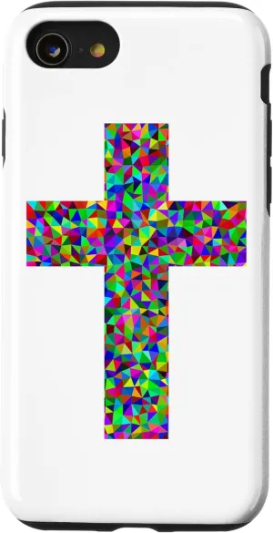 iPhone SE (2020) / 7 / 8 Jesus Cross Christian Religion God Colorful Stained Glass Case