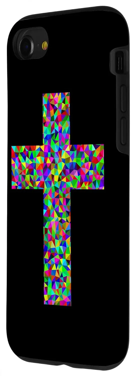 iPhone SE (2020) / 7 / 8 Jesus Cross Christian Religion God Colorful Stained Glass Case