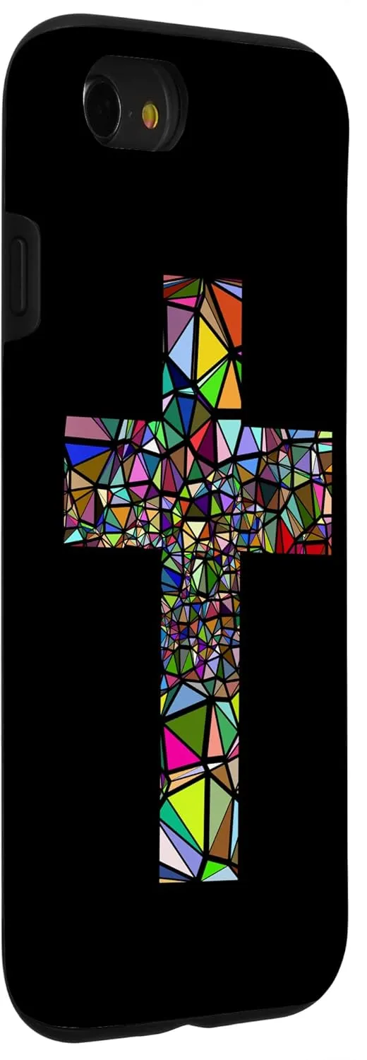 iPhone SE (2020) / 7 / 8 Jesus Cross Christian Religion God Colorful Stained Glass Case