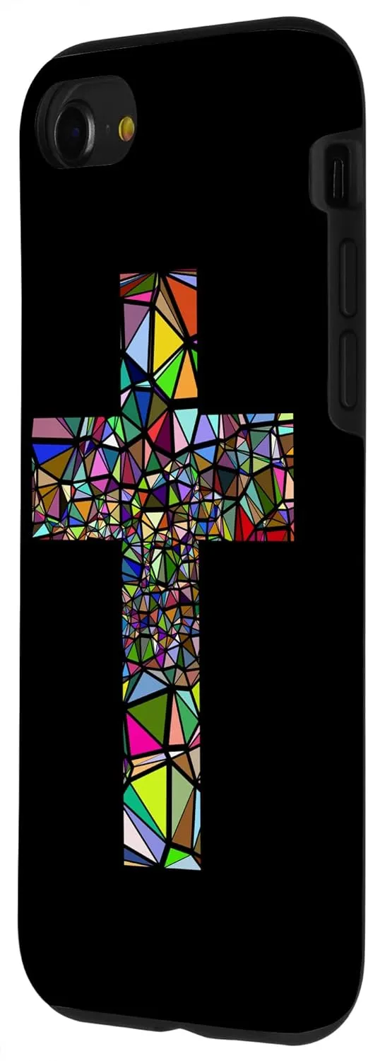 iPhone SE (2020) / 7 / 8 Jesus Cross Christian Religion God Colorful Stained Glass Case