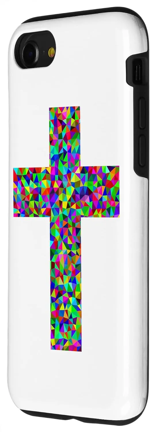 iPhone SE (2020) / 7 / 8 Jesus Cross Christian Religion God Colorful Stained Glass Case