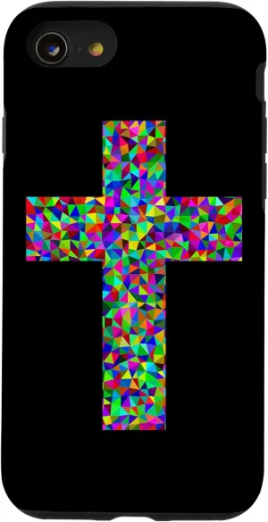 iPhone SE (2020) / 7 / 8 Jesus Cross Christian Religion God Colorful Stained Glass Case