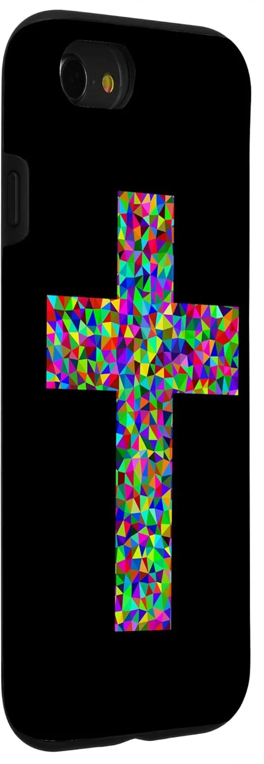 iPhone SE (2020) / 7 / 8 Jesus Cross Christian Religion God Colorful Stained Glass Case