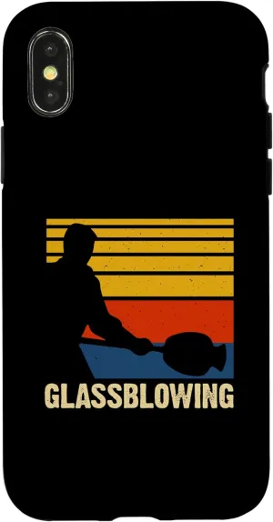 iPhone X/XS Glass blowing retro squares glassworking, glass blower Case