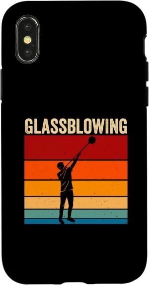 iPhone X/XS Glass blowing retro squares glassworking, glass blower Case