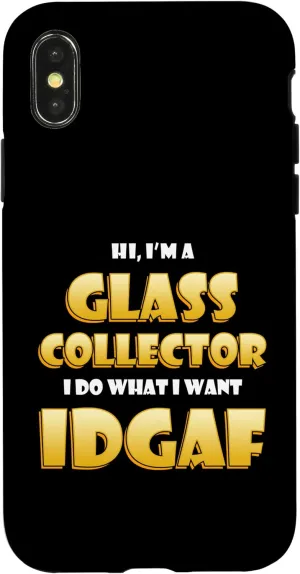 iPhone X/XS Glass Collector IDGAF Meme Functional Glass or Murrine Glass Case