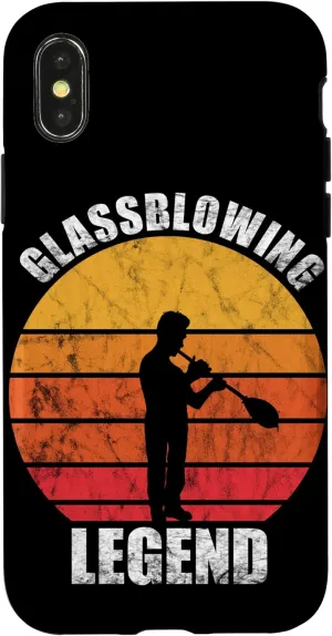 iPhone X/XS Glassblower Retro Vintage Glassblowing Legend Sunset Glass Case
