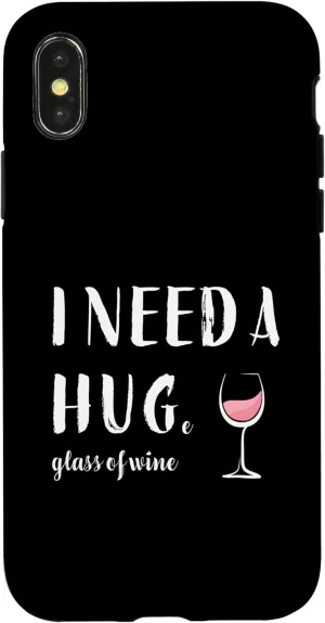 iPhone X/XS I Need a Huge Glass of Wine Funny Pink Wine Lover Drinker Case