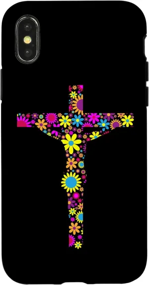 iPhone X/XS Jesus Cross Christian Religion God Colorful Stained Glass Case