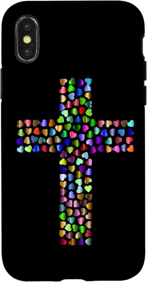 iPhone X/XS Jesus Cross Christian Religion God Colorful Stained Glass Case