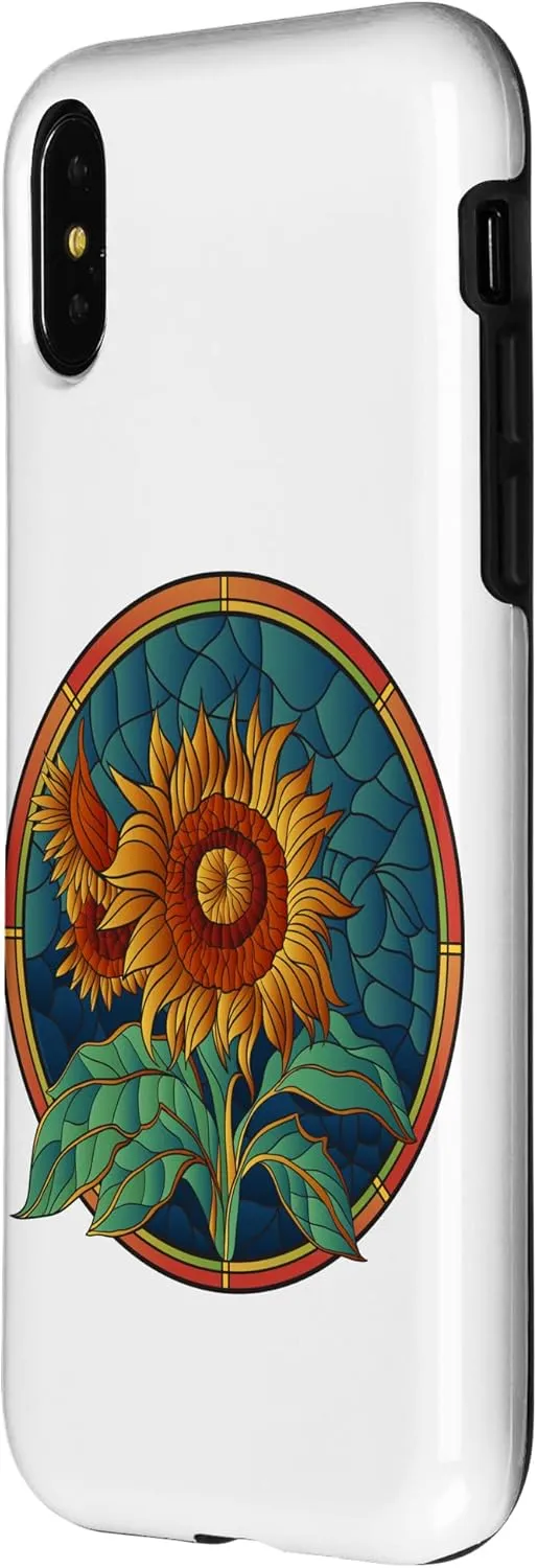 iPhone X/XS Stained Glass Art Sunflower Colorful Glasswork Design Case
