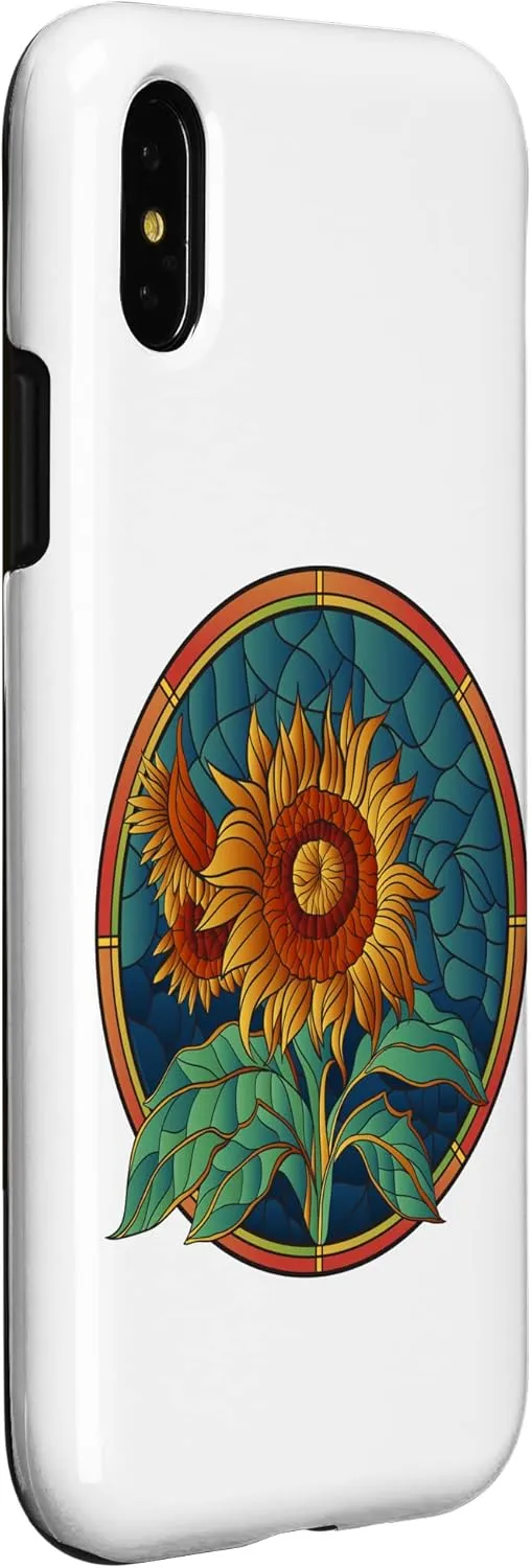 iPhone X/XS Stained Glass Art Sunflower Colorful Glasswork Design Case