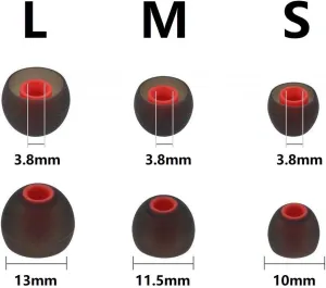 JNSA 12PCS Silicone Earbuds Ear Tips Compatible with Inner Hole 3.8mm-4.2mm Earbuds Earphones [6 Pairs, Small Size] br