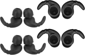 JNSA Replacement Anti Slip Ear Tip Sports Earbud Stabilizers Ear Hooks Fins Wing Noise Isolation Ear Tips Compatible with 3.8mm - 6mm Earbuds Nozzle Diameter in-Ear Earphones 4 Pairs Set Black