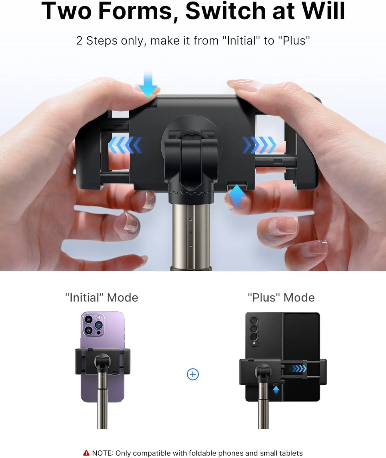 JSAUX Cup Holder Universal Mount for Foldable Phone, Car Truck Cradle Compatible With iPad Mini, Samsung Galaxy Z Fold 6/5/4, Pixel 9 Pro, Xiaomi Mix Fold 4/3/2