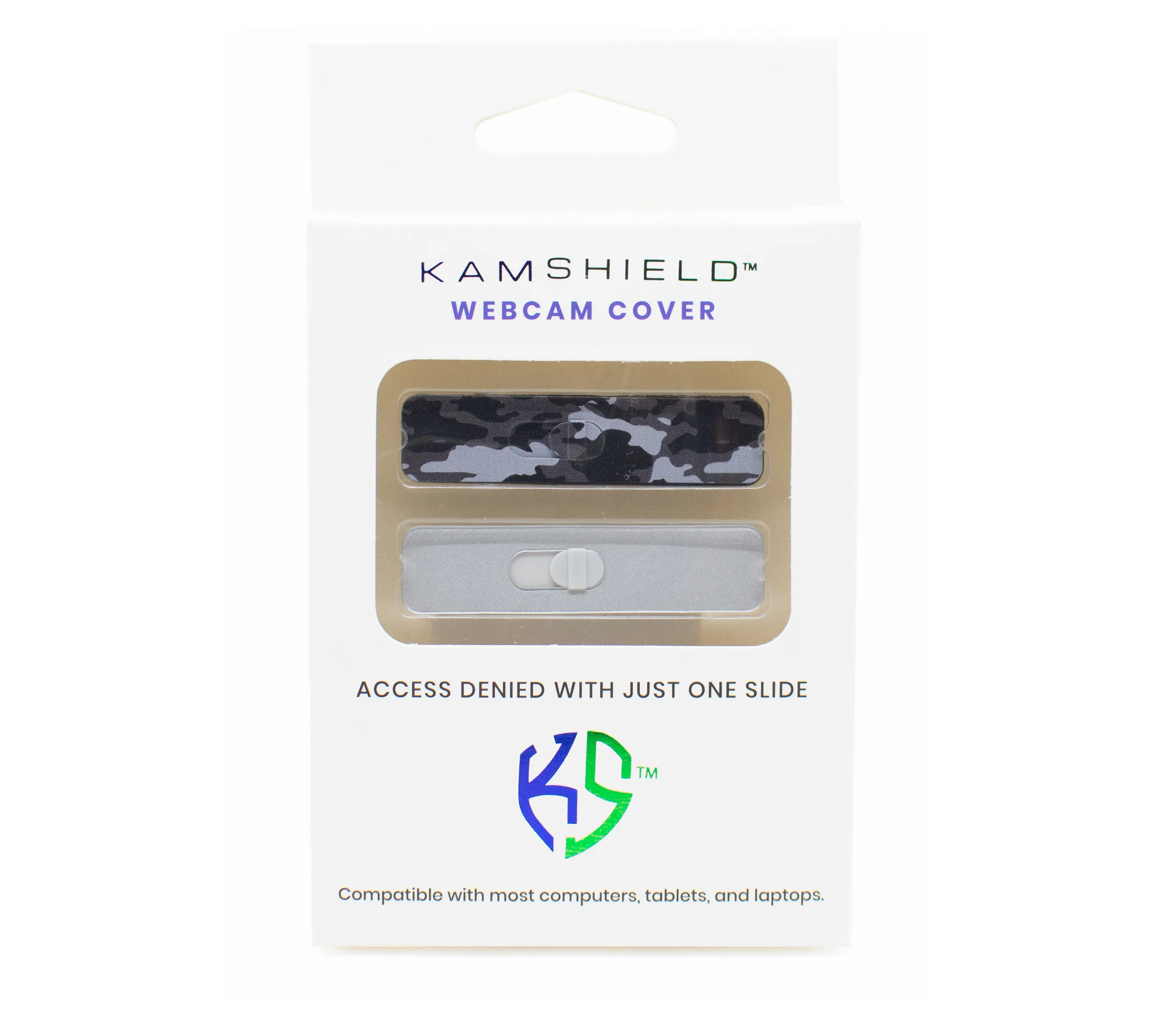 Kamshield Webcam Cover | Black Camo   Silver