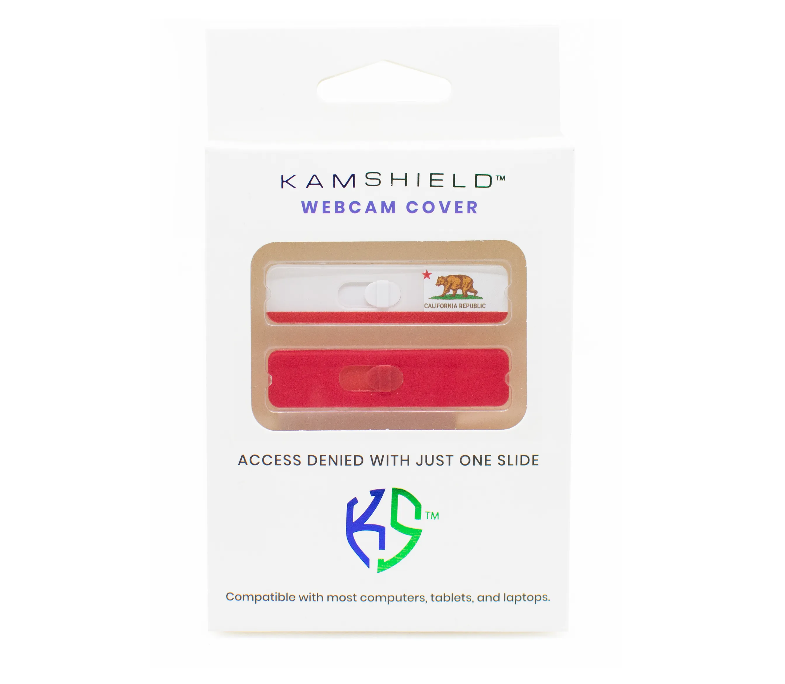 Kamshield Webcam Cover | California Republic   Red