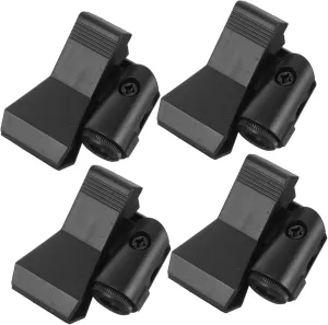 Kisangel 4pcs Microphone Clip Mounted Holder Mic Holder Stand Vocal Microphones Mic Clip Abs Black