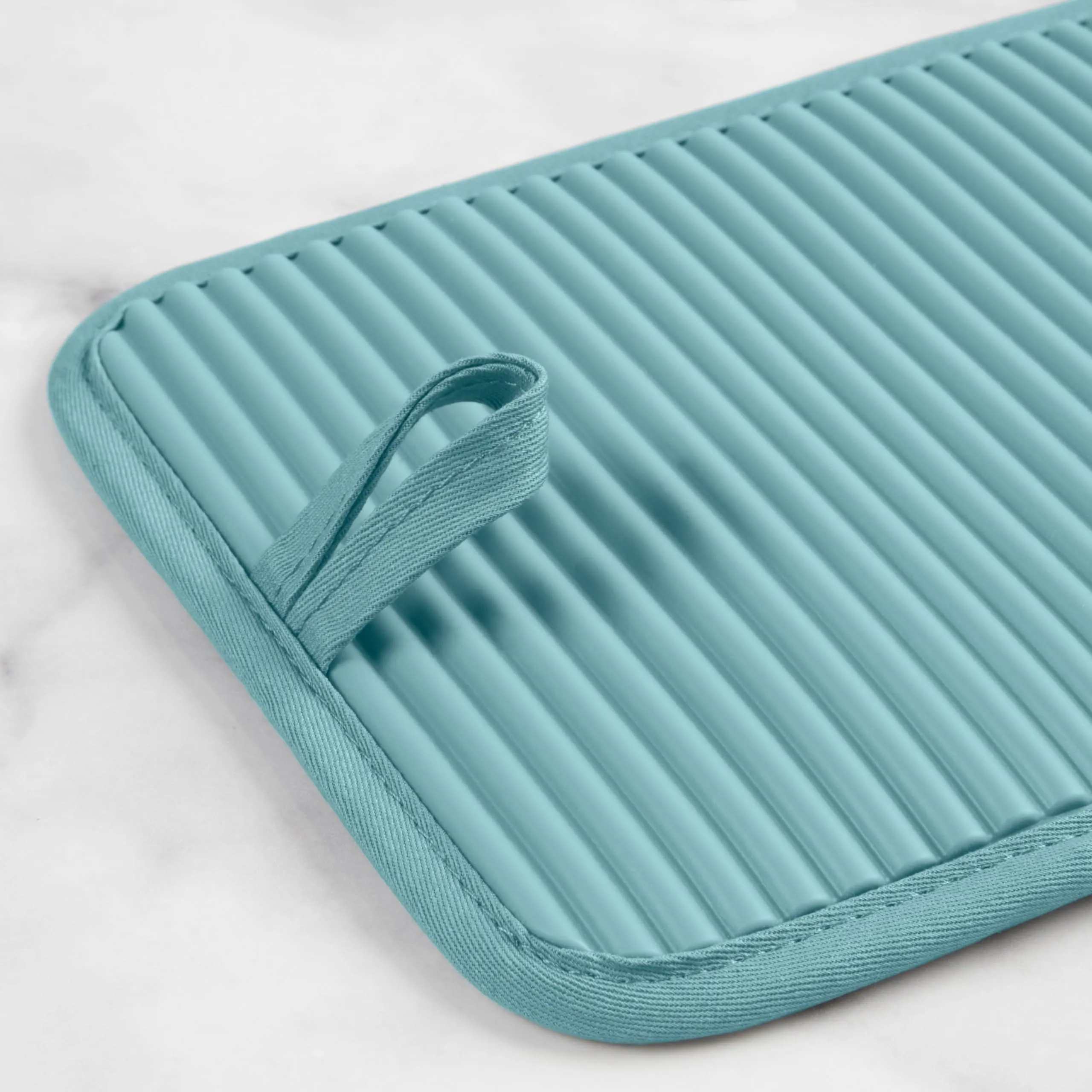KitchenAid Ribbed Soft Silicone Water Resistant Pot Holder Set, Milkshake , 2 Piece Set, 7"x9"