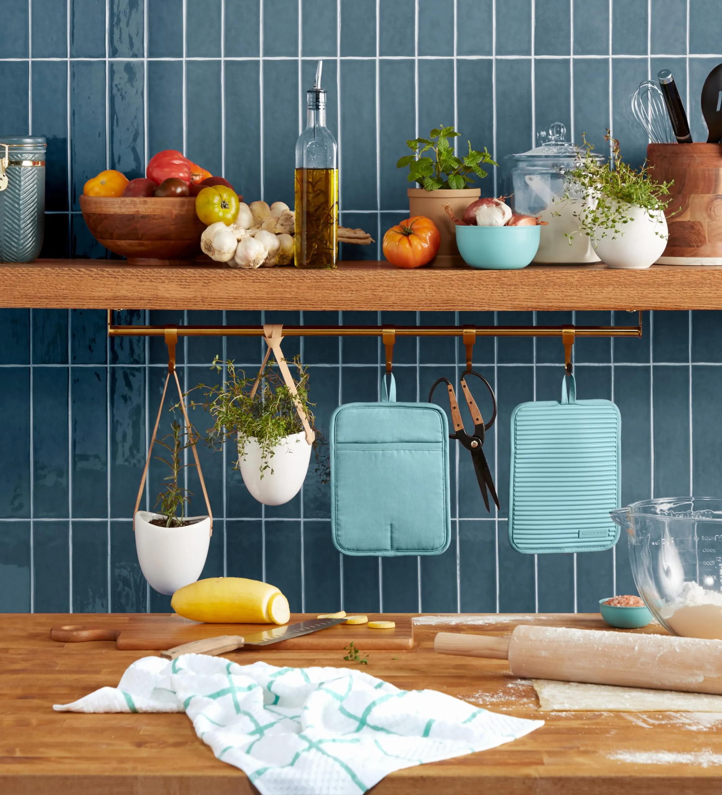 KitchenAid Ribbed Soft Silicone Water Resistant Pot Holder Set, Milkshake , 2 Piece Set, 7"x9"
