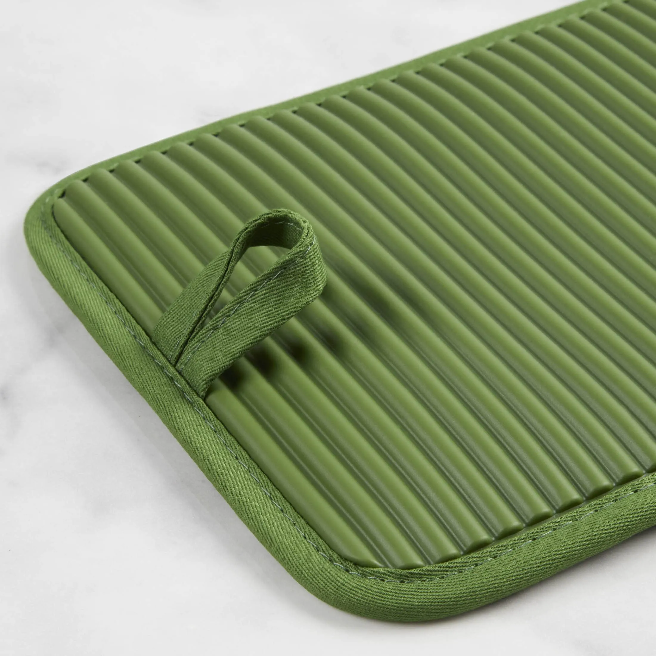 KitchenAid Ribbed Soft Silicone Water Resistant Pot Holder Set, Milkshake , 2 Piece Set, 7"x9"