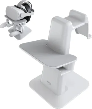 KIWI design VR Stand Accessories Compatible with Quest 2/PSVR 2/Valve Index/HP Reverb G2/ Pico 4/Quest VR Headset and Touch Controllers (Gray-White)