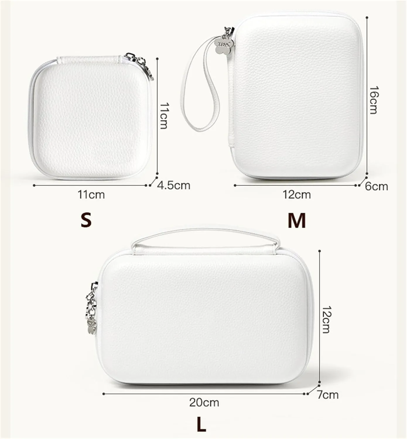 Laptop Power Storage Box for Travel, Shockproof Hard Shell Carrying Case, EVA Laptop Charger Storage Bag for Charging Line (White,M)