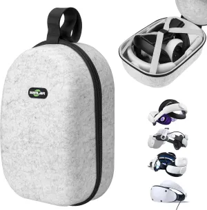 Large Hard Carrying Case Compatible with Oculus Meta Quest 3S/3/2 & PS VR2 Gaming Headset and KIWI Design, BOBOVR M3/M2 Pro, SUPERUS, Saqico and All Head Strap with Battery