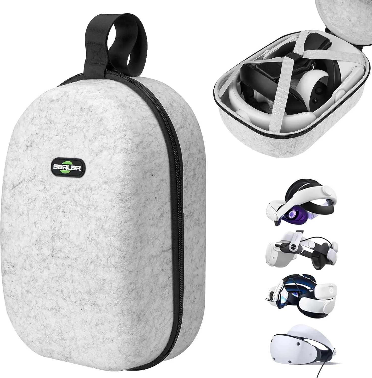 Large Hard Carrying Case Compatible with Oculus Meta Quest 3S/3/2 & PS VR2 Gaming Headset and KIWI Design, BOBOVR M3/M2 Pro, SUPERUS, Saqico and All Head Strap with Battery